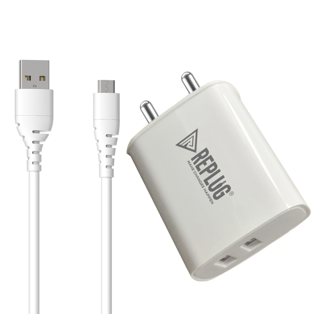REPLUG 15W DUAL USB TO MICRO FAST CHARGER R34M
